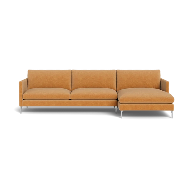 Hannah Sectional, Right Facing Chaise w/ Steel Legs